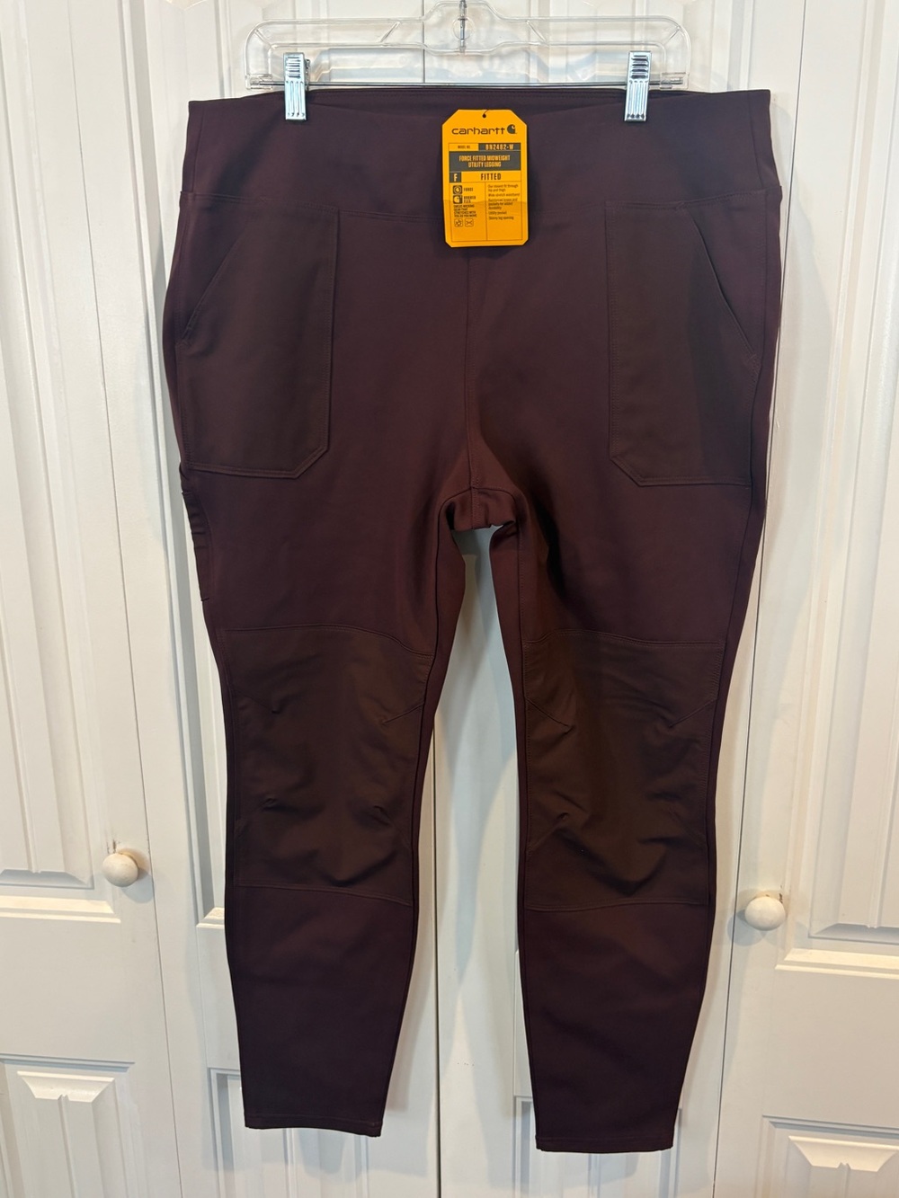 Carhartt burgundy force fitted midweight utility leggings size XL